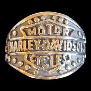 Mens Biker Ring Stainless Steel Harley Davidson Motorcycles Size 9